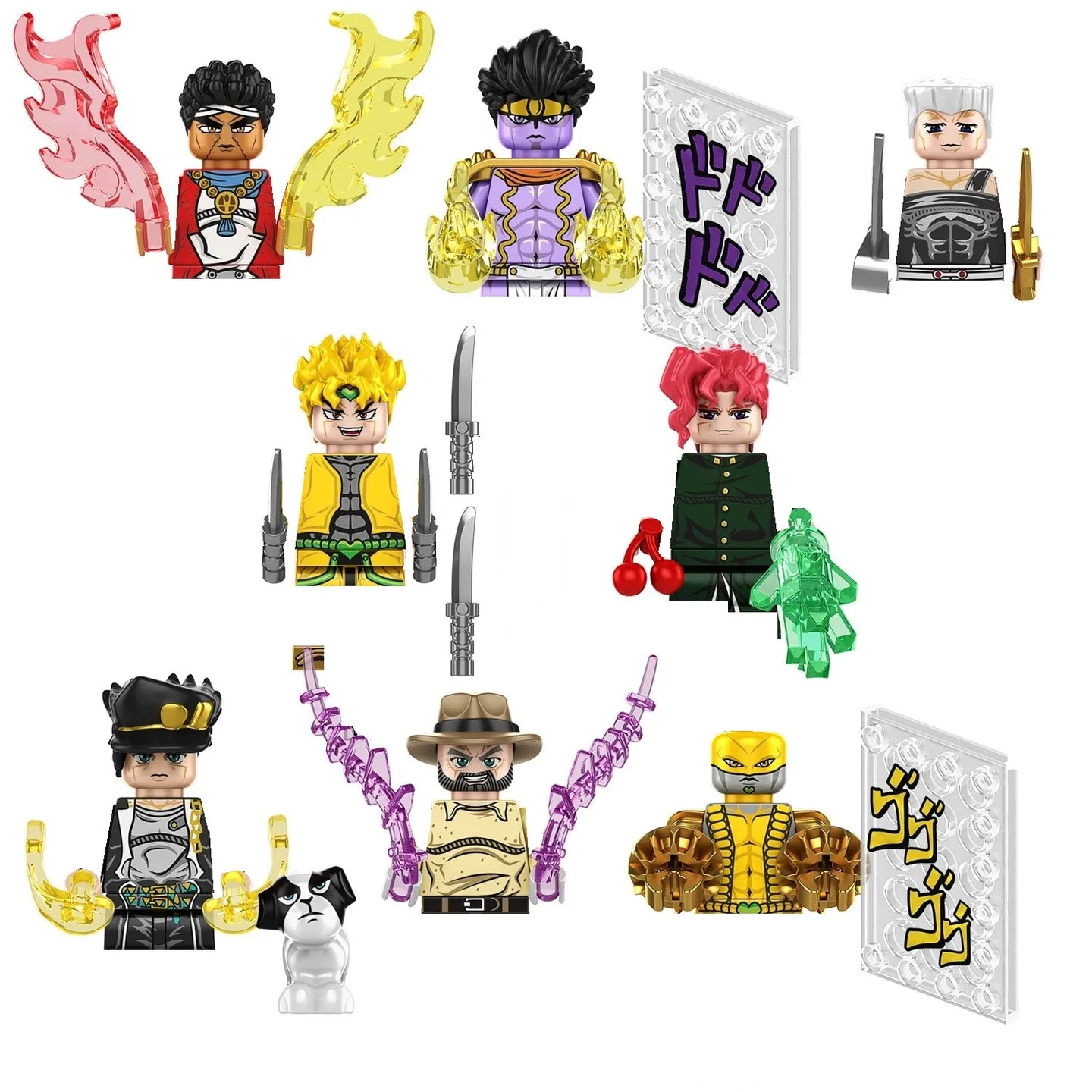 JoJo's Bizarre Adventure Cute Mini Action Figure Toys Cartoon Game Building Blocks Moc Bricks Toys for Children Gifts