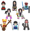 Japanese Anime Demon Slayer Samurai Tanjirou Nezuko Kyoujurou Giyuu Mini Building Blocks Bricks Dolls Action Figure Birthday Toy
