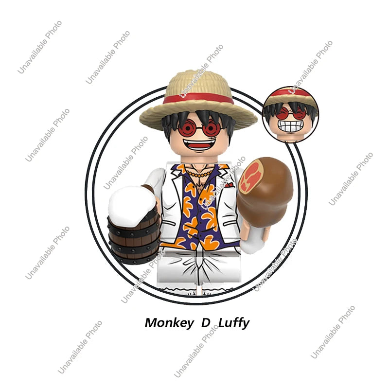 Hot Toys X0358 X0359 New Building Blocks ONE PIECE Monkey D Dragon Roronoa Zoro Nami Sanji Kuzan Shiryu Mini Doll Figures Toys
