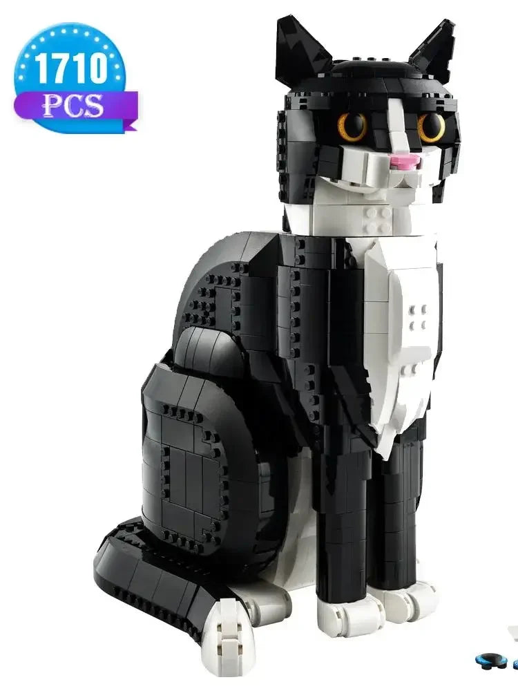 Ideas Building blocks Set Home Décor Cat Gift for Animal-Lovers Cat Gifts, Collectible Model Creative Activity for Adult