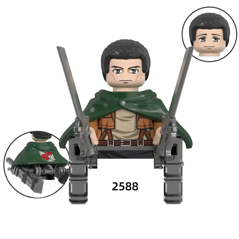 Anime Attack on Titan Wiki Bricks Survey Corps Erem Jaeger Armin Levi Mikasa Mini Action Toy Figures Building Blocks For Kids