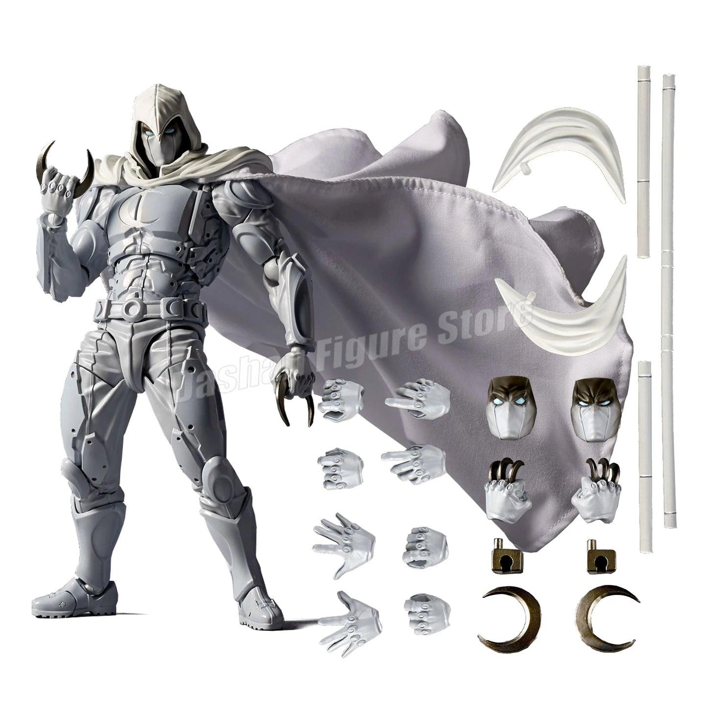 Amazing Yamaguchi Moon Knight Action Figure Movable Collection 17cm Kaiyodo Revoltech Avengers Marc Spector Figurine Model Toys