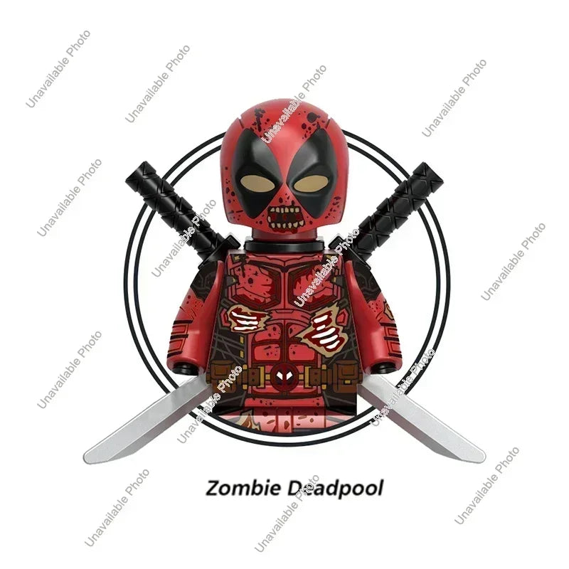 Hot Toys 1Pcs Mini Action Figures Golden Age Deadpool Old Man Logan Cavillerine Sabretooth Zenpool Building Block Toy Gift G0177
