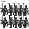 10 sets Kingdoms Castle King's Crown Knights Roman Solider Guard Army Figure With Bow & Horse building Block Set Children toys