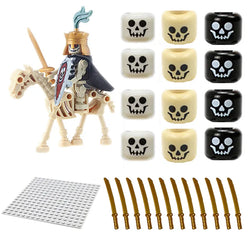 Skeleton Soldier Army King Knight Undead Horse Warrior Kids Bricks Building Block Doll Plate Set Children Gifts Skull Strong Toy