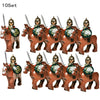 10 sets Kingdoms Castle King's Crown Knights Roman Solider Guard Army Figure With Bow & Horse building Block Set Children toys