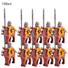 10 sets Kingdoms Castle King's Crown Knights Roman Solider Guard Army Figure With Bow & Horse building Block Set Children toys