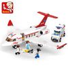 High-tech Avion Cargo Aircraft Rescue Plane Airport Airbus Airplane Model Building Blocks Figures City Brinquedos Creative Toys