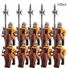 10 sets Kingdoms Castle King's Crown Knights Roman Solider Guard Army Figure With Bow & Horse building Block Set Children toys