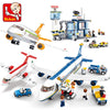 High-tech Avion Cargo Aircraft Rescue Plane Airport Airbus Airplane Model Building Blocks Figures City Brinquedos Creative Toys