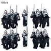 10 sets Kingdoms Castle King's Crown Knights Roman Solider Guard Army Figure With Bow & Horse building Block Set Children toys