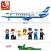 High-tech Avion Cargo Aircraft Rescue Plane Airport Airbus Airplane Model Building Blocks Figures City Brinquedos Creative Toys