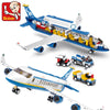 High-tech Avion Cargo Aircraft Rescue Plane Airport Airbus Airplane Model Building Blocks Figures City Brinquedos Creative Toys