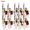 10 sets Kingdoms Castle King's Crown Knights Roman Solider Guard Army Figure With Bow & Horse building Block Set Children toys