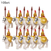 10 sets Kingdoms Castle King's Crown Knights Roman Solider Guard Army Figure With Bow & Horse building Block Set Children toys