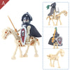 Skeleton Soldier Army King Knight Undead Horse Warrior Kids Bricks Building Block Doll Plate Set Children Gifts Skull Strong Toy