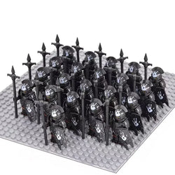 21pcs Medieval Dwarf Warrior Elves Knights lotr and Uruk-hai Orc Rohan Elves Warriors Sodier figures Building Brick Blocks Toys