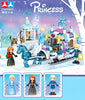 Friends Princess Luxury Ice Castles Playground House Movies Winter Snow Horse Figures Building Blocks Set Toy For Girls Diy Gift