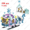 New Disney Friends Princess Royal Crystal Ice Castle House Building Blocks Kit Bricks Classic Movie Model Kids Girls Toys Gifts