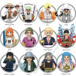 Hot Toys X0358 X0359 New Building Blocks ONE PIECE Monkey D Dragon Roronoa Zoro Nami Sanji Kuzan Shiryu Mini Doll Figures Toys