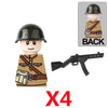 WWII Military Figure Building Blocks British German US Soviet Soldiers Map Rations Printed weapons 98K Bobosha Kid Gift Toy K127