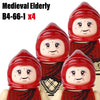 Medieval Castle MOC Soldiers Figures Building Blocks Witch Elderly Farmer Craftsman Girl Weapons Children's Toys Brick Gift B149