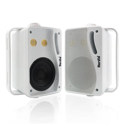 Herdio 3.5‘’ 2PCS Passive Outdoor Speakers Wired Waterproof 200W 3 Way Premium Mountable Wall Mount Speakers With Superior Sound