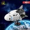 HUIQIBAO Mini Aviation Manned Rocket Model Building Blocks Space Aerospace Station Bricks City Construction Toys for Children