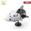 HUIQIBAO Mini Aviation Manned Rocket Model Building Blocks Space Aerospace Station Bricks City Construction Toys for Children