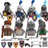 MOC Medieval Castle Raven Black Hawk Knight Figures Building Blocks Infantry War Weapon Soldier Shield Sword Armor Kids Toy B143