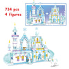 New Disney Friends Princess Royal Crystal Ice Castle House Building Blocks Kit Bricks Classic Movie Model Kids Girls Toys Gifts