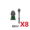 MOC Medieval Castle Raven Black Hawk Knight Figures Building Blocks Infantry War Weapon Soldier Shield Sword Armor Kids Toy B143