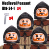 Medieval Castle MOC Soldiers Figures Building Blocks Witch Elderly Farmer Craftsman Girl Weapons Children's Toys Brick Gift B149