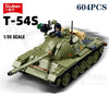 604PCS ARMY T-54S Medium Tank Model Bricks WW2 Tank Weapon Building Blocks Set With Figure Educational DIY Toys For Children