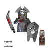 TV6410 MOC Medieval Knight Soldier Bricks Warrior Orc Armor Helmet Shield Mini Action Figures Building Blocks Kids Toys