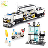 HUIQIBAO City Police Station Building Blocks Prison Truck Helicopter Boat with Policemen Construction Bricks Toys for Children