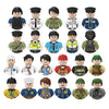 Kids 3D Family Figures Set Building Blocks City Worker Fireman Doctor Dolls Bricks Educational Toys For Children Birthday Gift