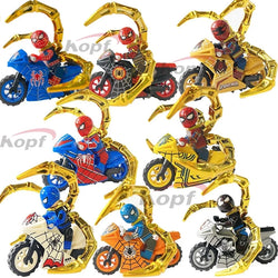 Superhero Iron Spider-Man Set Building Block Spider-Man Motorcycle Action Figure Building Block Children's Toy Gift