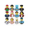 Kids 3D Family Figures Set Building Blocks City Worker Fireman Doctor Dolls Bricks Educational Toys For Children Birthday Gift