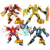 Transformation Robot Disney Building Blocks Mini Model Figures Spiderman Iron Man Venom Captain Hawk Deadpool Technic Gifts Toys