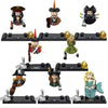 8Pcs/Set Pirates of The Caribbean Building Blocks Jack Sparrow Classic Movie Figures Head Accessories Bricks Toys For children