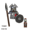 TV6410 MOC Medieval Knight Soldier Bricks Warrior Orc Armor Helmet Shield Mini Action Figures Building Blocks Kids Toys