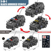 WW2 TBS Assault Team Military Hummer Jeep Armored Vehicle Building Block Model Army Mini Soldier Transport Chariot Toys Kit Gift