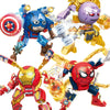 Transformation Robot Disney Building Blocks Mini Model Figures Spiderman Iron Man Venom Captain Hawk Deadpool Technic Gifts Toys