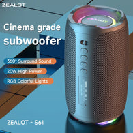 ZEALOT-S61 Bluetooth Speaker,with IPX6 Waterproof Protection and Outdoor Bass Sound for Backyard and Beach Party,10W Loudspeaker