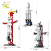 HUIQIBAO Mini Aviation Manned Rocket Model Building Blocks Space Aerospace Station Bricks City Construction Toys for Children