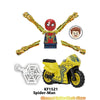 Superhero Iron Spider-Man Set Building Block Spider-Man Motorcycle Action Figure Building Block Children's Toy Gift