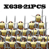 Medieval Military Roman Soldier Building Blocks Army Castle Teuton Knight Figures Lord Warrior Sword Weapons MOC Bricks Kits Toy