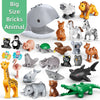 Big Size Building Blocks Animal Accessories Figures Block Lion Owl Penguin Dog DIY Bricks Assembly Toys For Children Kids Gifts