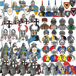 Military Building Blocks Medieval Solider Figures Knights of Jerusalem Crusades The War of Roses Legion War-horse Weapons Shield